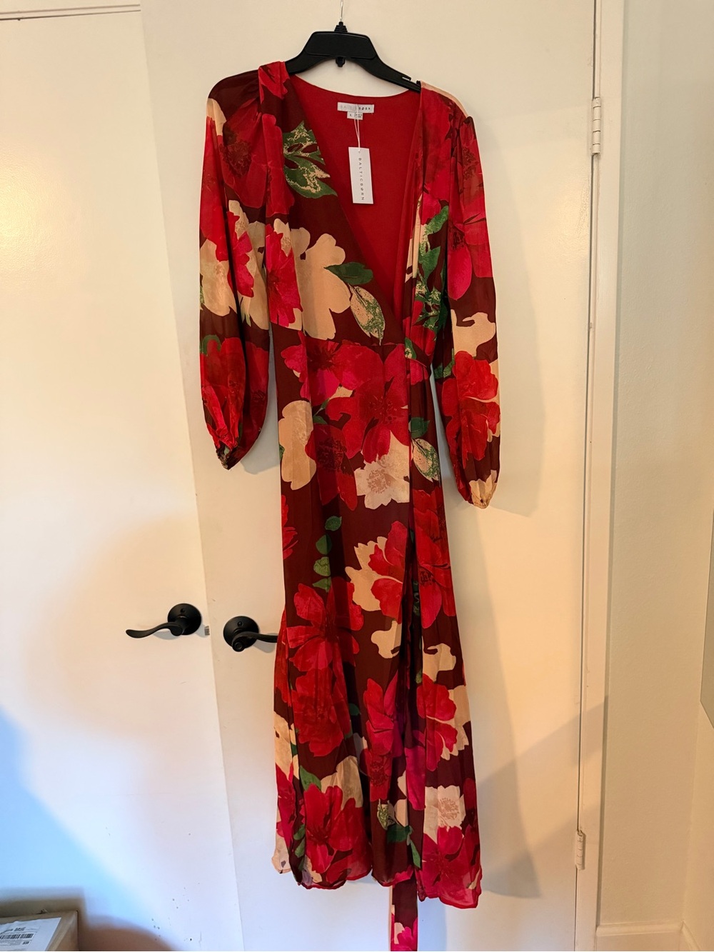 Baltic Born Red Floral Wrap Maxi Dress